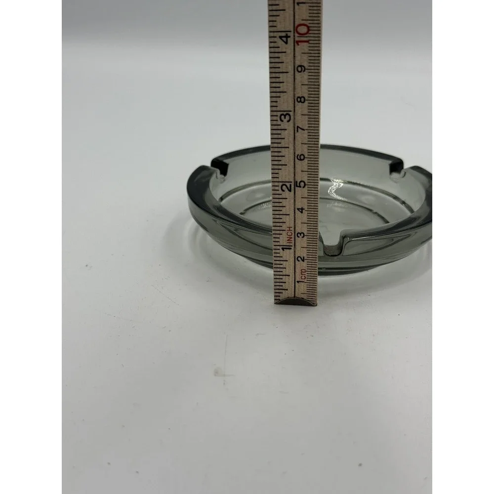 Vintage Retro Modern Smoky Gray Round Glass Art 3 Slot 4.5